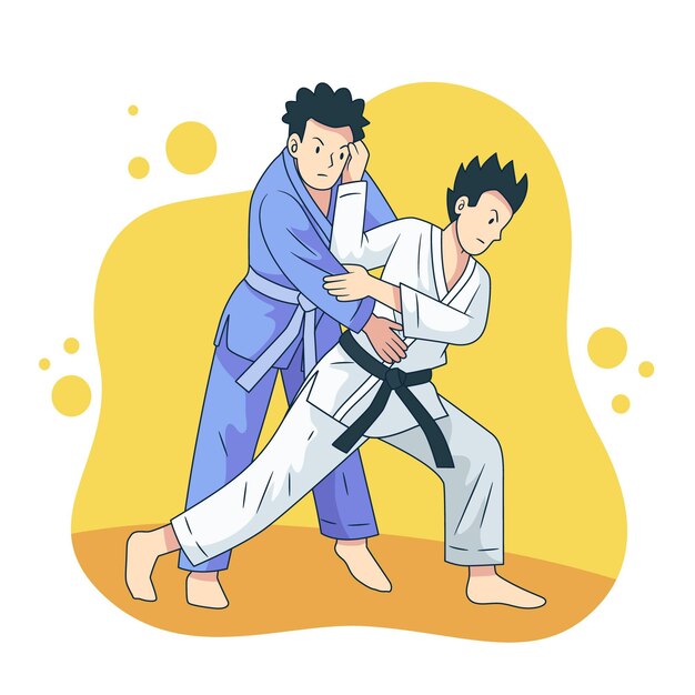 Jiu-jitsu athletes fighting