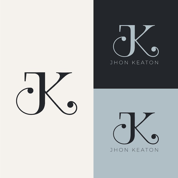 Free Vector jk logo monogram design