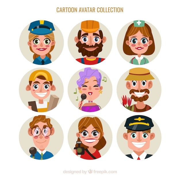 Free Vector job avatar collection