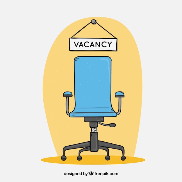 Free Vector job vacancy background with blue chair