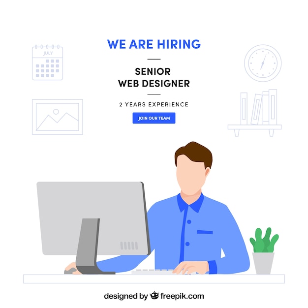 Job vacancy background with worker