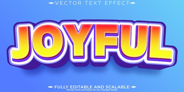 Free Vector joyful text effect editable cartoon and funny text style