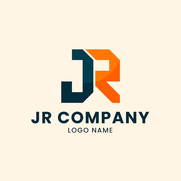 Free Vector jr logo monogram design