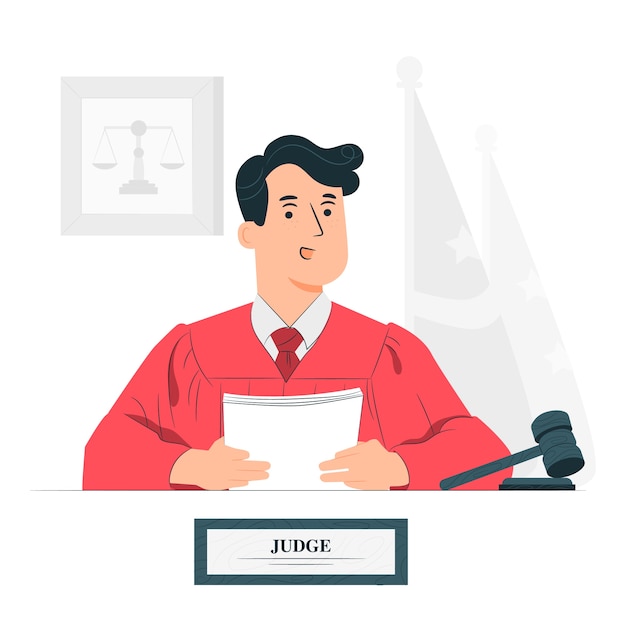 Free vector judge concept illustration