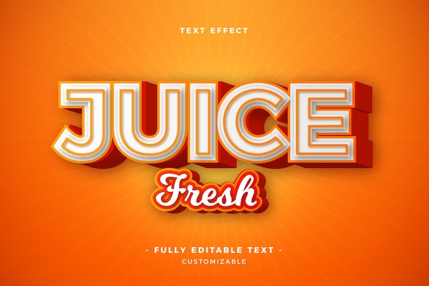 Free Vector juice fresh text effect