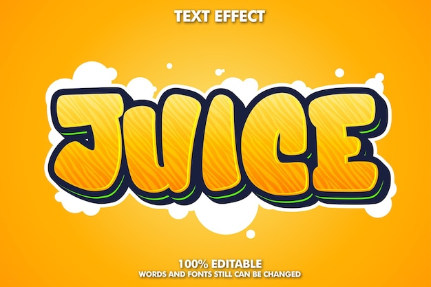 Juice typography  Orange bubble editable text effects