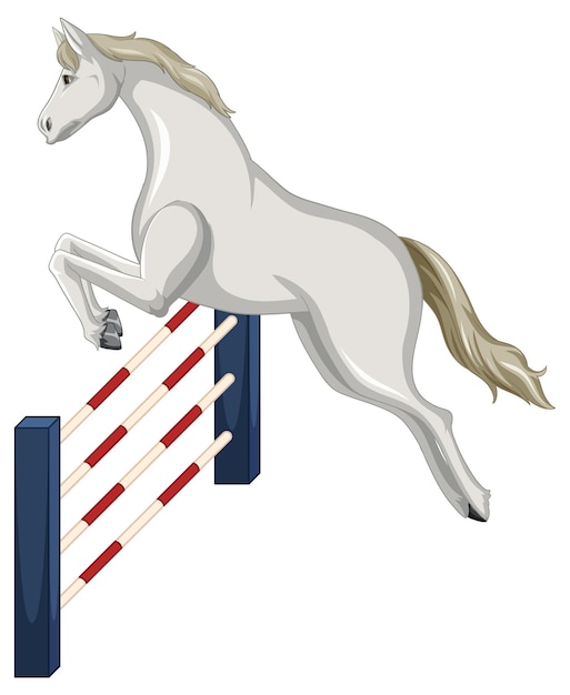 Free vector jumping horse show on white background