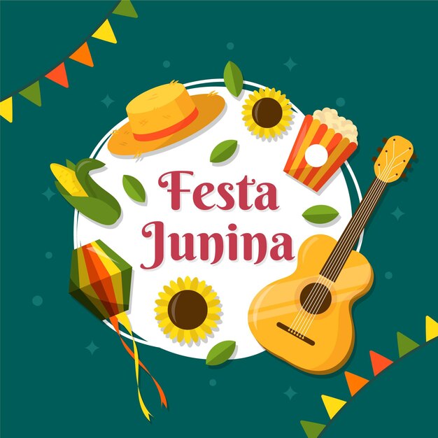 June festival event flat design