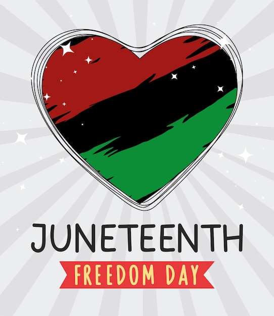 Juneteenth lettering with heart