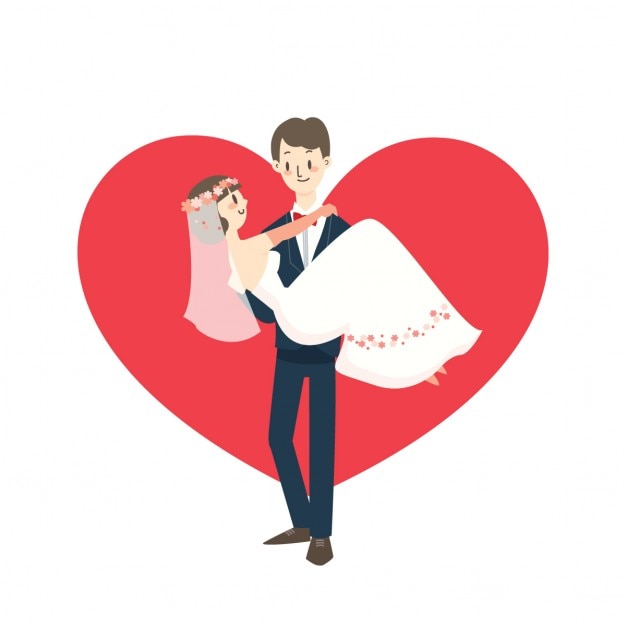 Free vector just married