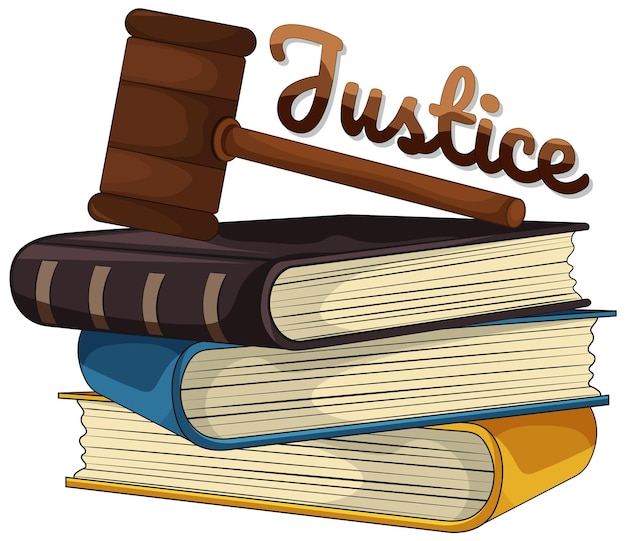 Free Vector justice concept with books and gavel