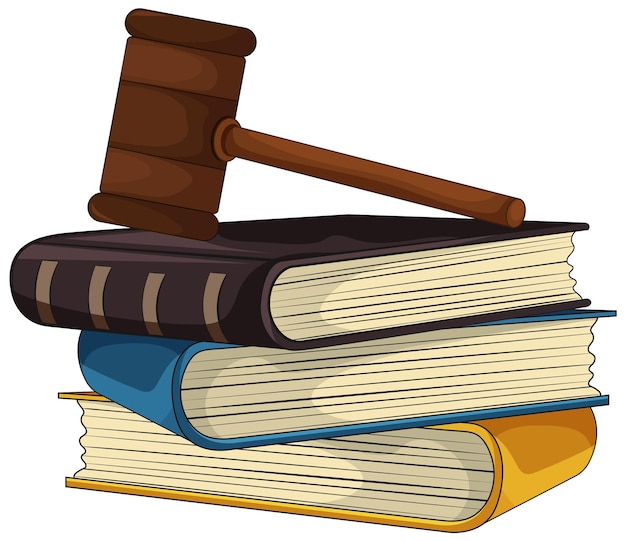 Free Vector justice concept with gavel and books