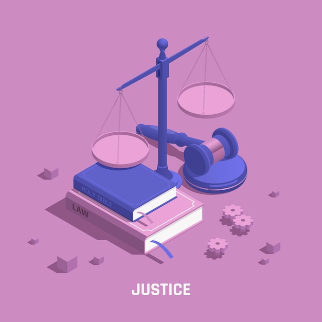 Free Vector justice isometric illustration