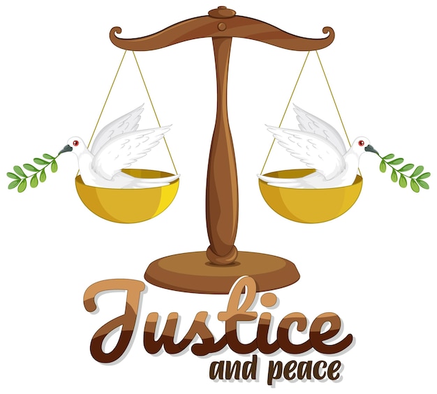 Free vector justice and peace concept illustration