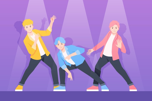 Free Vector k-pop boy group concept