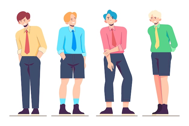 Free vector k-pop boy group concept