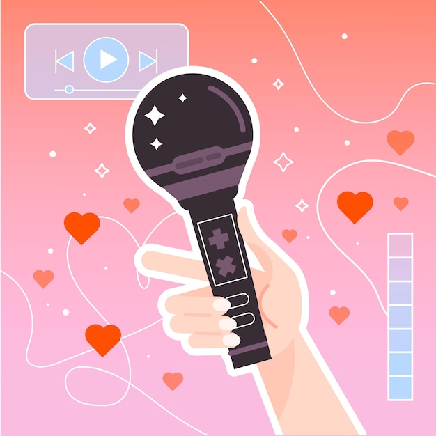 Free vector k-pop music concept illustrated