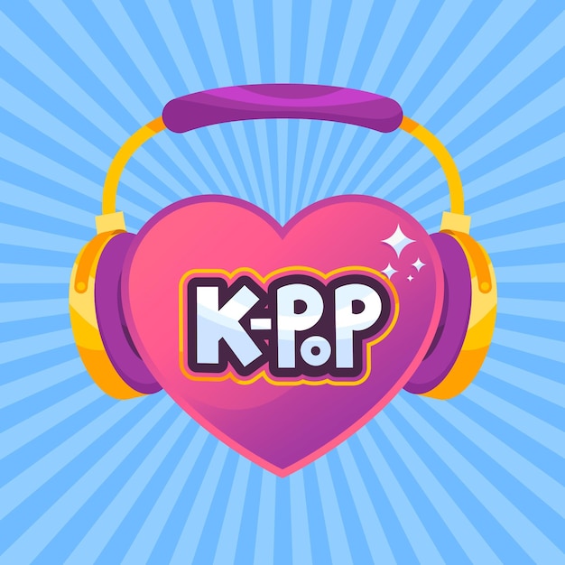 Free vector k-pop music concept illustration