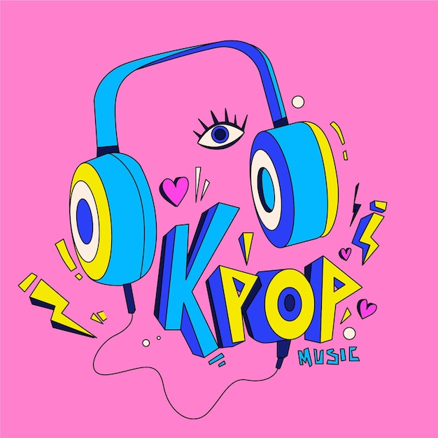 Free Vector k-pop music concept