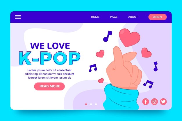 K-pop music landing page template