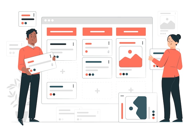 Free Vector kanban method concept illustration