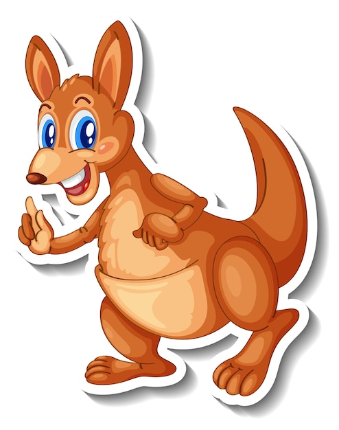 Free Vector kangaroo animal cartoon sticker