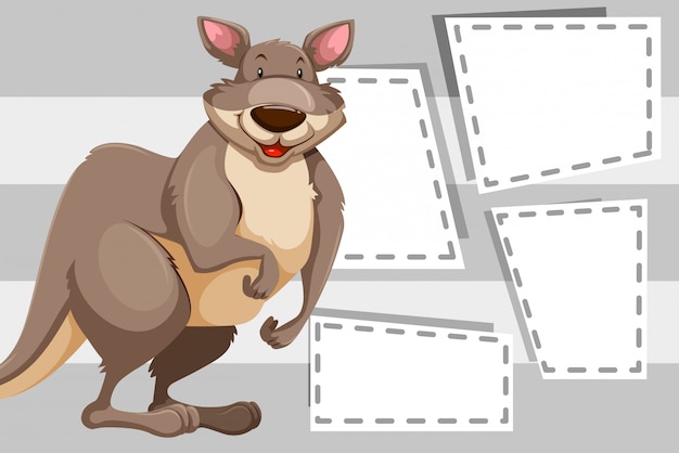 Free vector kangaroo on blank notes