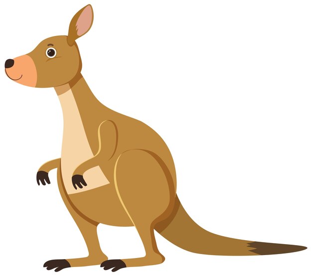 Kangaroo cartoon character isolated