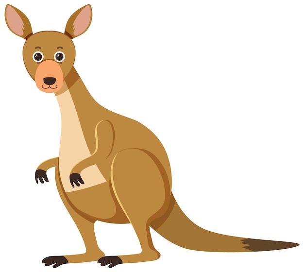 Free vector kangaroo cartoon character isolated