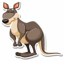 Free vector kangaroo cartoon character sticker