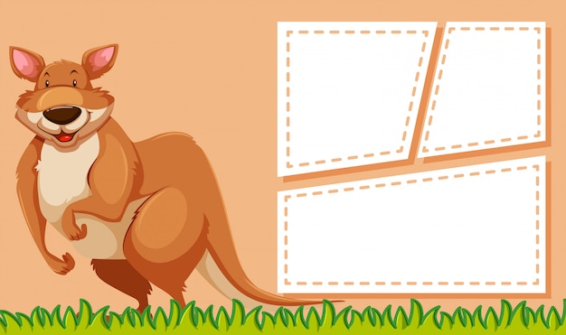 Free Vector kangaroo on note template