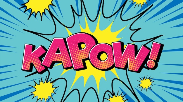 Free Vector kapow retro comic speech bubble and effect in pop art style