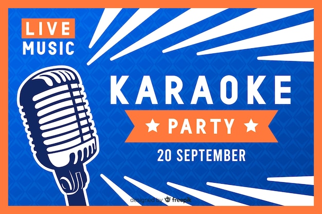 Karaoke banner template flat style