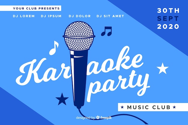 Karaoke banner template flat style