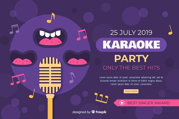 Free Vector karaoke banner template flat style