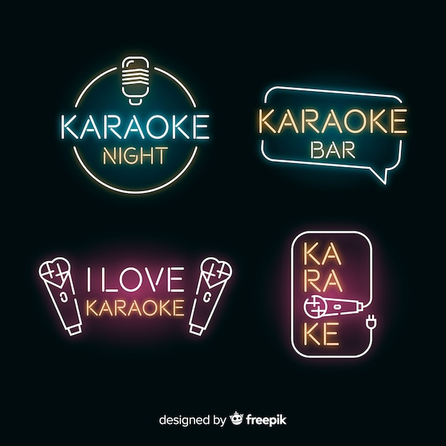 Karaoke club neon light collection