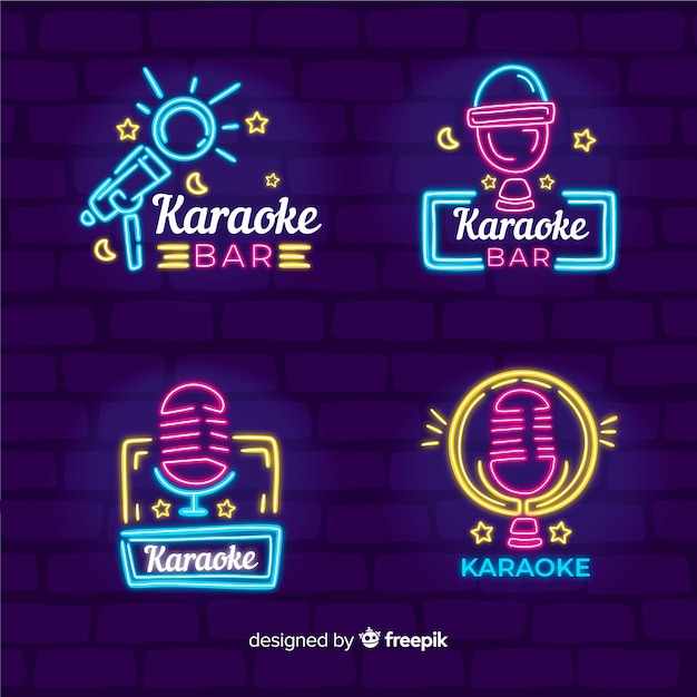 Karaoke club neon light collection