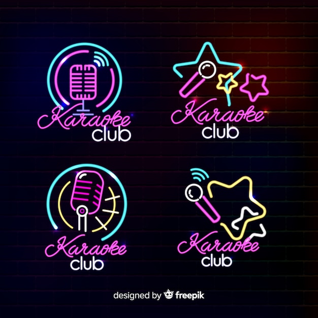 Karaoke club neon light collection