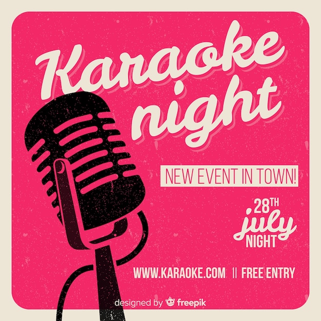 Karaoke night party banner or flyer template