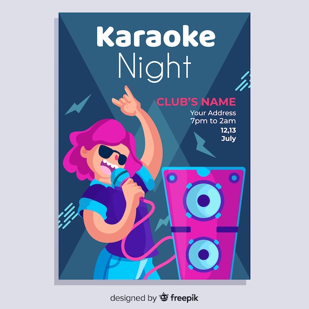 Karaoke night party flyer template