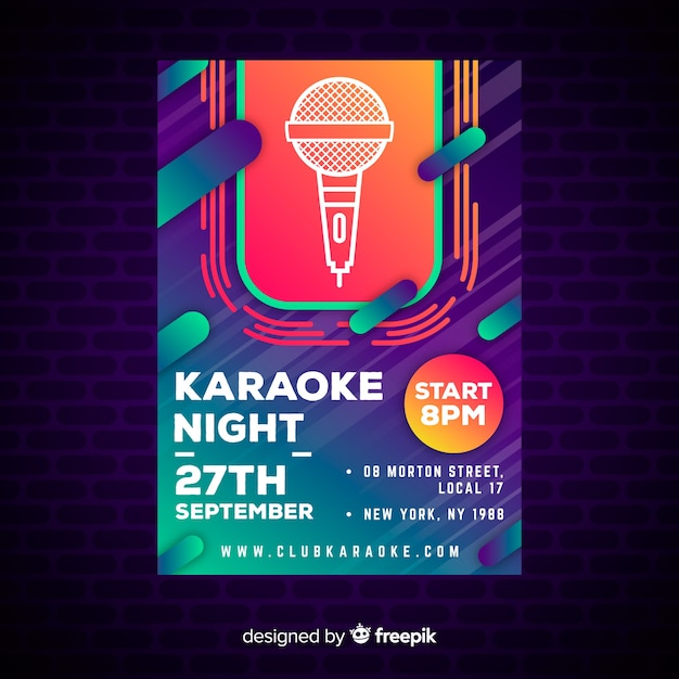 Karaoke poster template gradient style