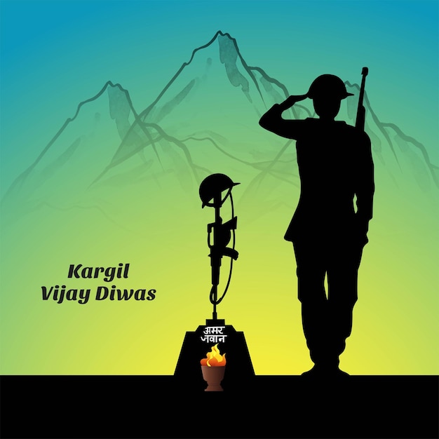 Kargil vijay diwas celebrating victory day of indian army poster background