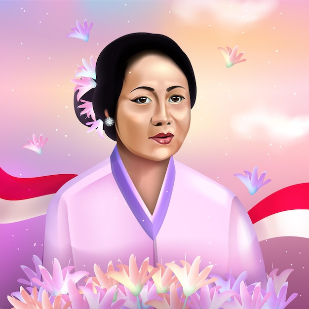 Free Vector kartini day concept