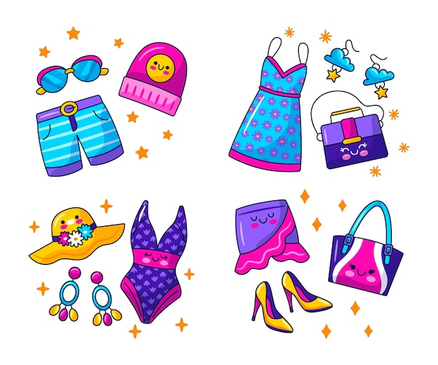 Kawaii appareal and accesories stickers