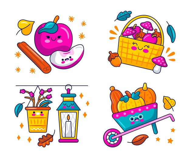 Kawaii autumn stickerscollection