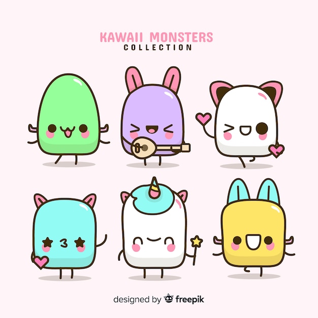 Free Vector kawaii character collection