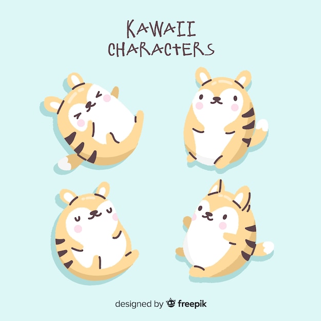 Free Vector kawaii character collection