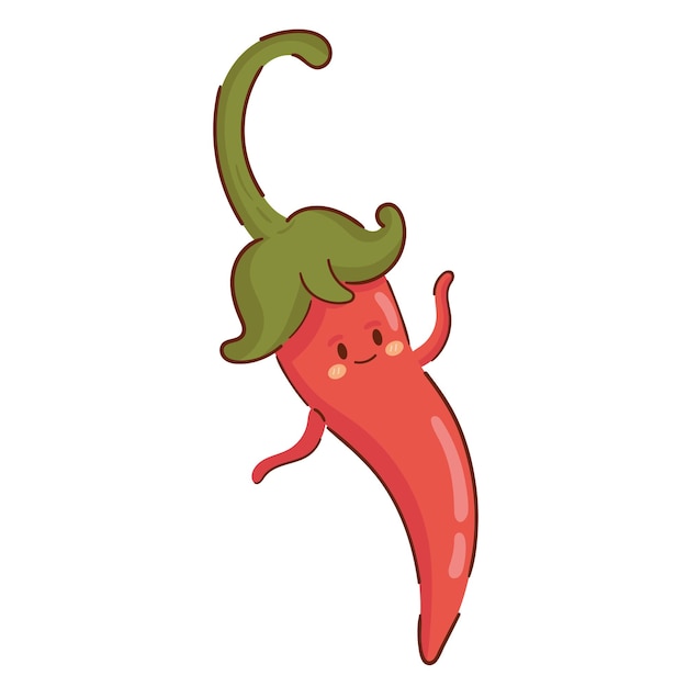 Free Vector kawaii chili pepper vegetable cartoon icon