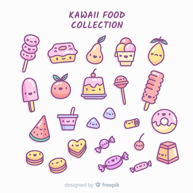 Free Vector kawaii food collection