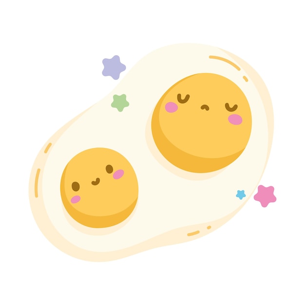 Free Vector kawaii fried eggs icon isolated